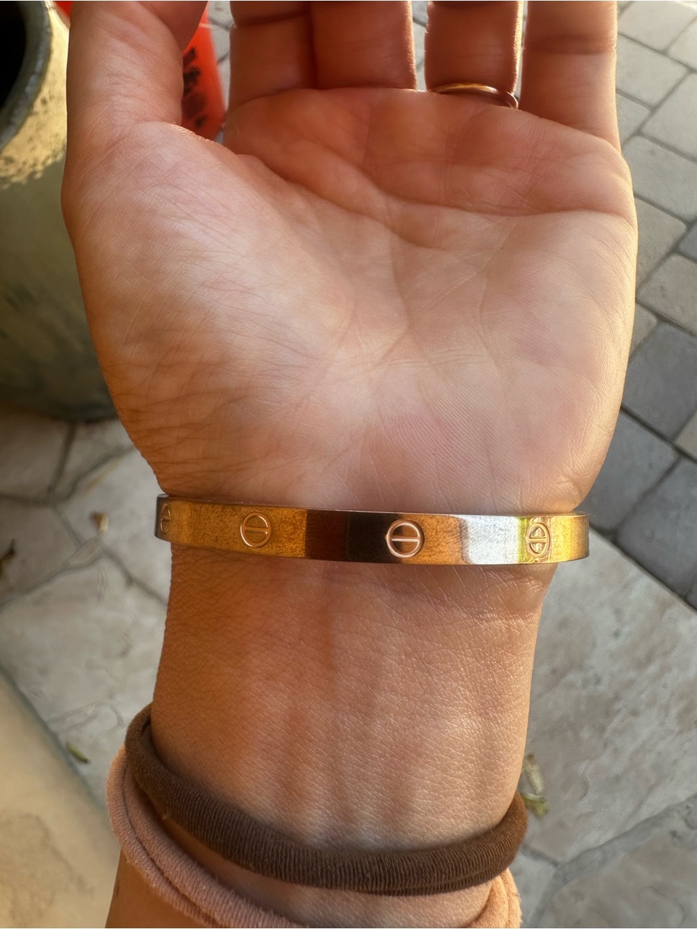 Gold Women’s  Screw-Accent Cuff Bracelet